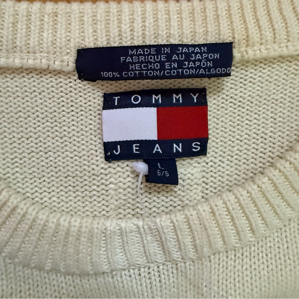 *NWT* MEN'S Vintage 90s/Y2K Tommy Jeans Japan Hilfiger Logo Crew Neck Sweater L - Picture 5 of 16